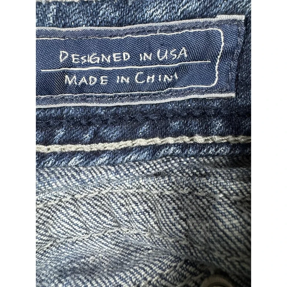 Miss Me Bootcut Jeans Womens 26 Blue Dark Wash Embroidered Rhinestone Denim - Picture 11 of 16